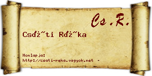Csáti Réka névjegykártya